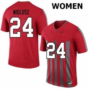 Women's Ohio State Buckeyes #24 Sam Wiglusz Throwback Nike NCAA College Football Jersey Stock IFQ8144ZV